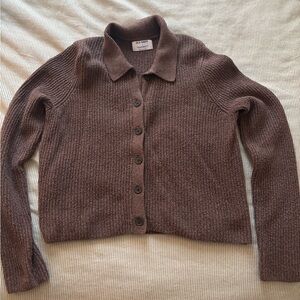 Old Navy Shaker Stitch Chocolate Brown Cardigan